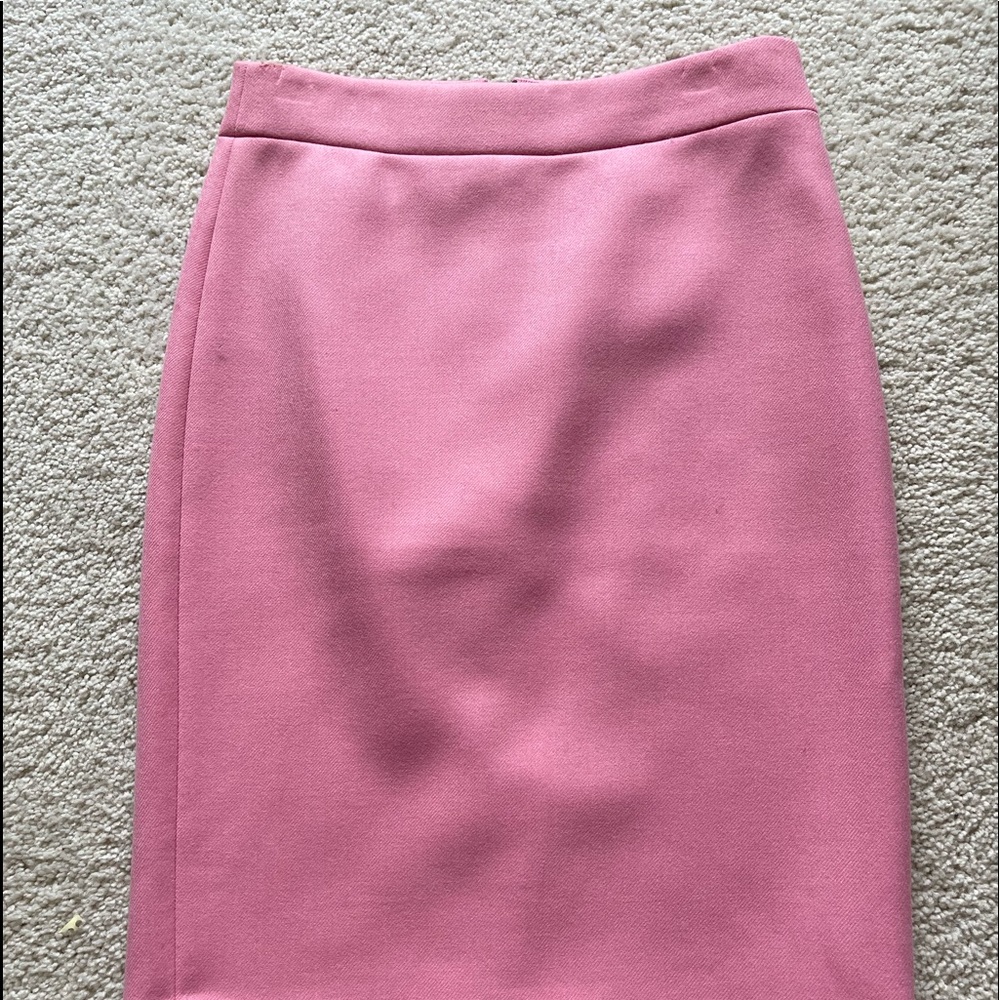 J Crew pink wool pencil skirt